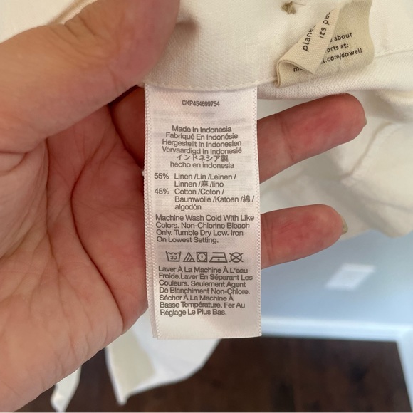 Madewell Linen & Cotton Side Button Midi Dress In Lighthouse White SIZE XS - Picture 14 of 14